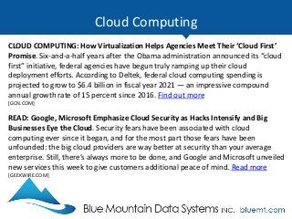 Cloud Computing
HOW: Cloud Computing Spending is Growing Even Faster Than Expected.Spending
on cloud computing services is...