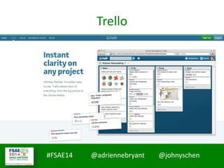 #FSAE14 @adriennebryant @johnyschen
Trello
 