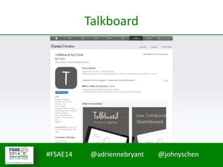#FSAE14 @adriennebryant @johnyschen
Talkboard
 