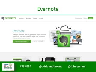 #FSAE14 @adriennebryant @johnyschen
Evernote
 
