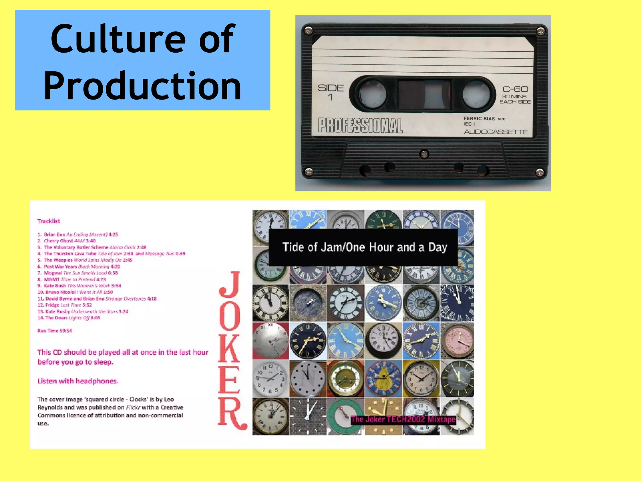 Culture of
Production
 