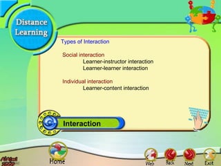 Learners Ineraction distance learning | PPT