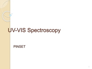 UV-VIS Spectroscopy
PINSET
1
 