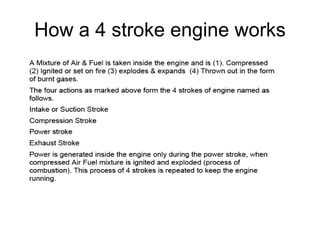 How a 4 stroke engine works 