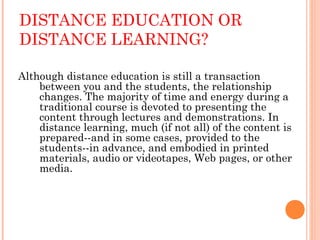 Distance learning or Distance education | PPT