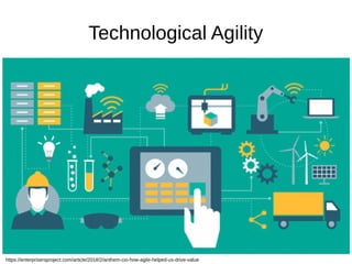 Technological Agility
https://enterprisersproject.com/article/2018/2/anthem-cio-how-agile-helped-us-drive-value
 