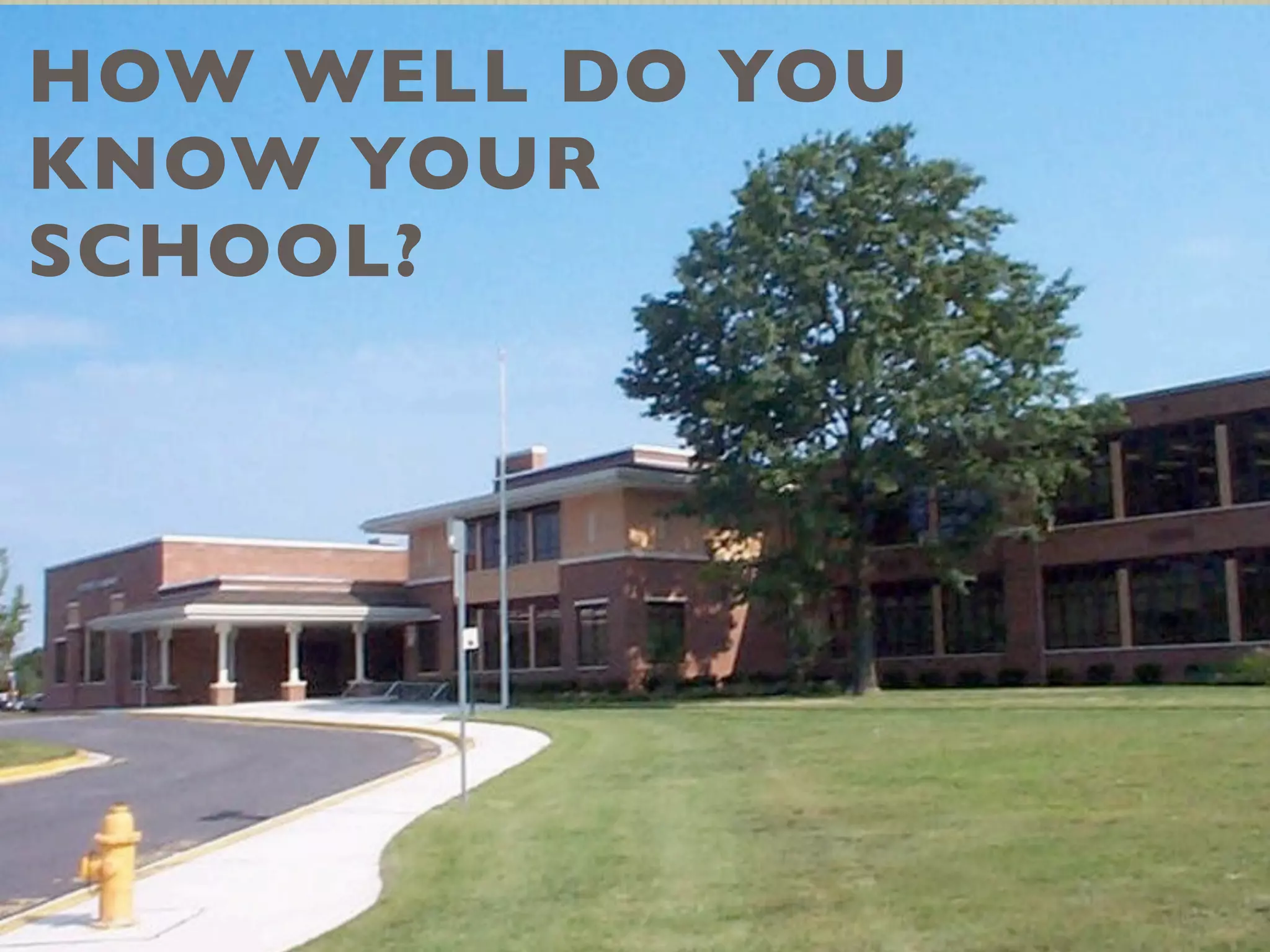 HOW WELL DO YOU
KNOW YOUR
SCHOOL?
 