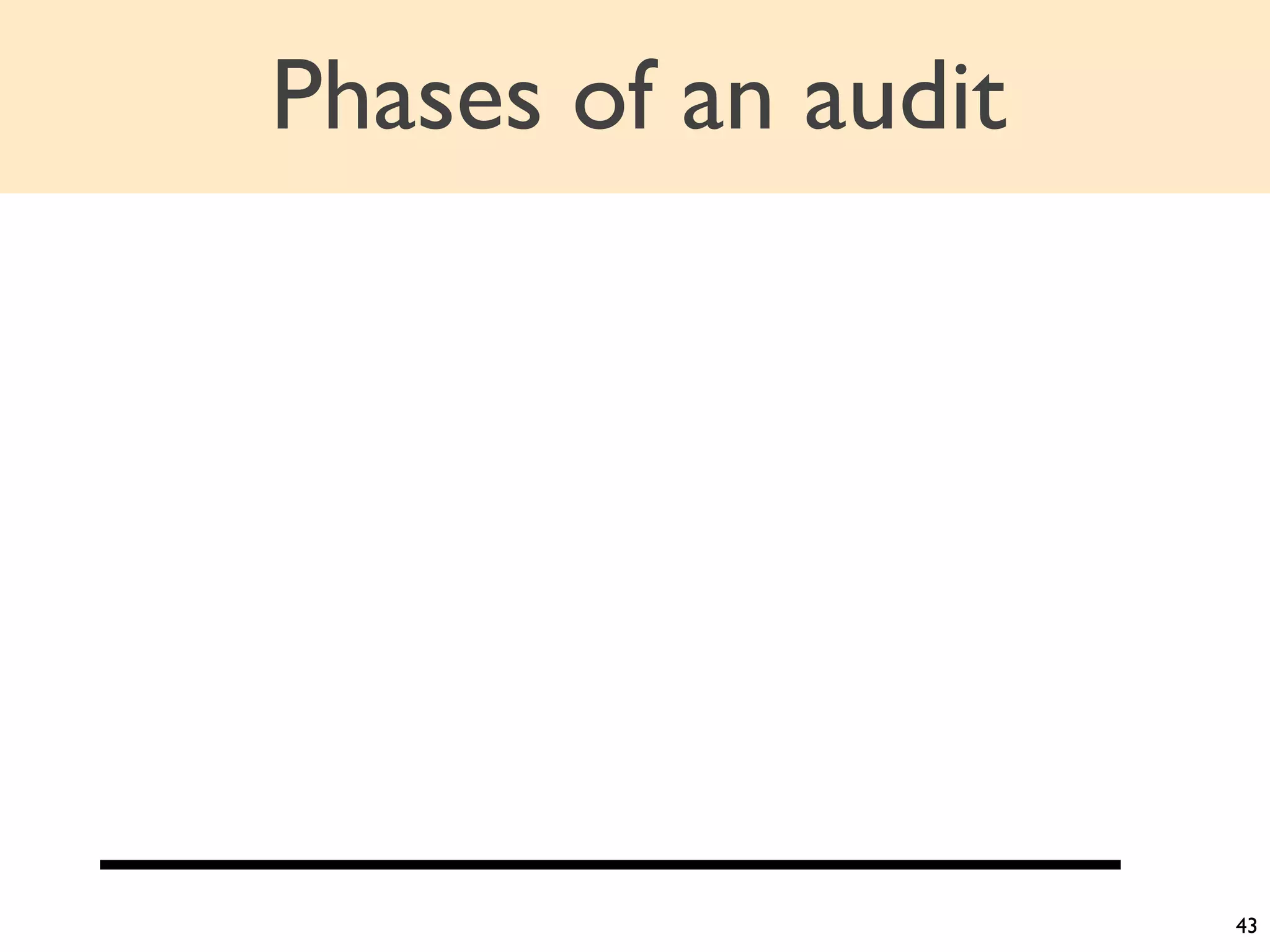 Phases of an audit




                     43
 