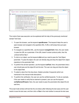 Test Case Creation in Katalon Studio | PDF