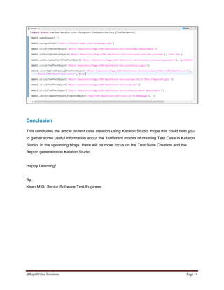 Test Case Creation in Katalon Studio | PDF
