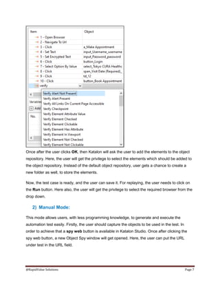 Test Case Creation in Katalon Studio | PDF