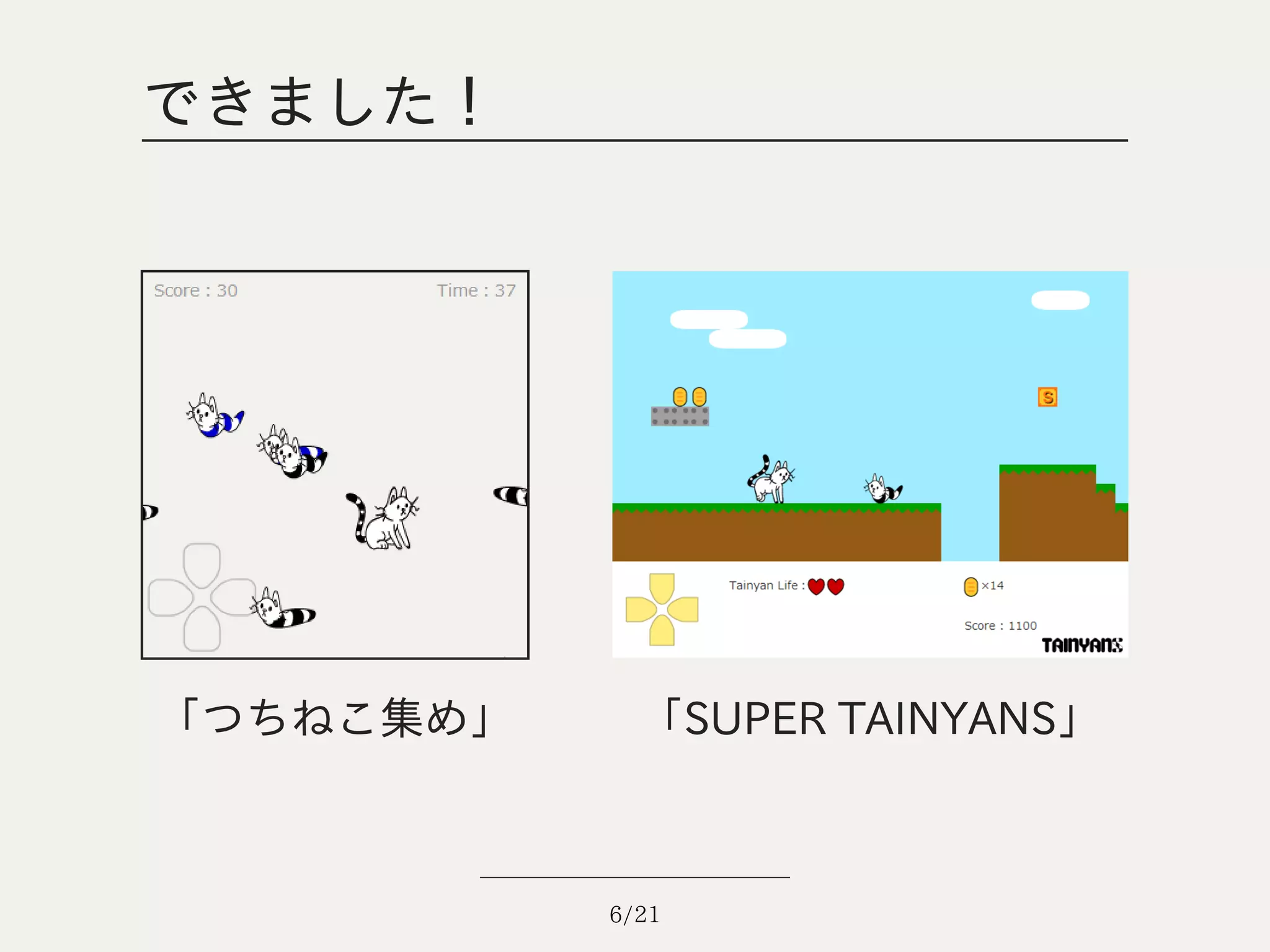 できました！




「つちねこ集め」     「SUPER TAINYANS」



           6/21
 