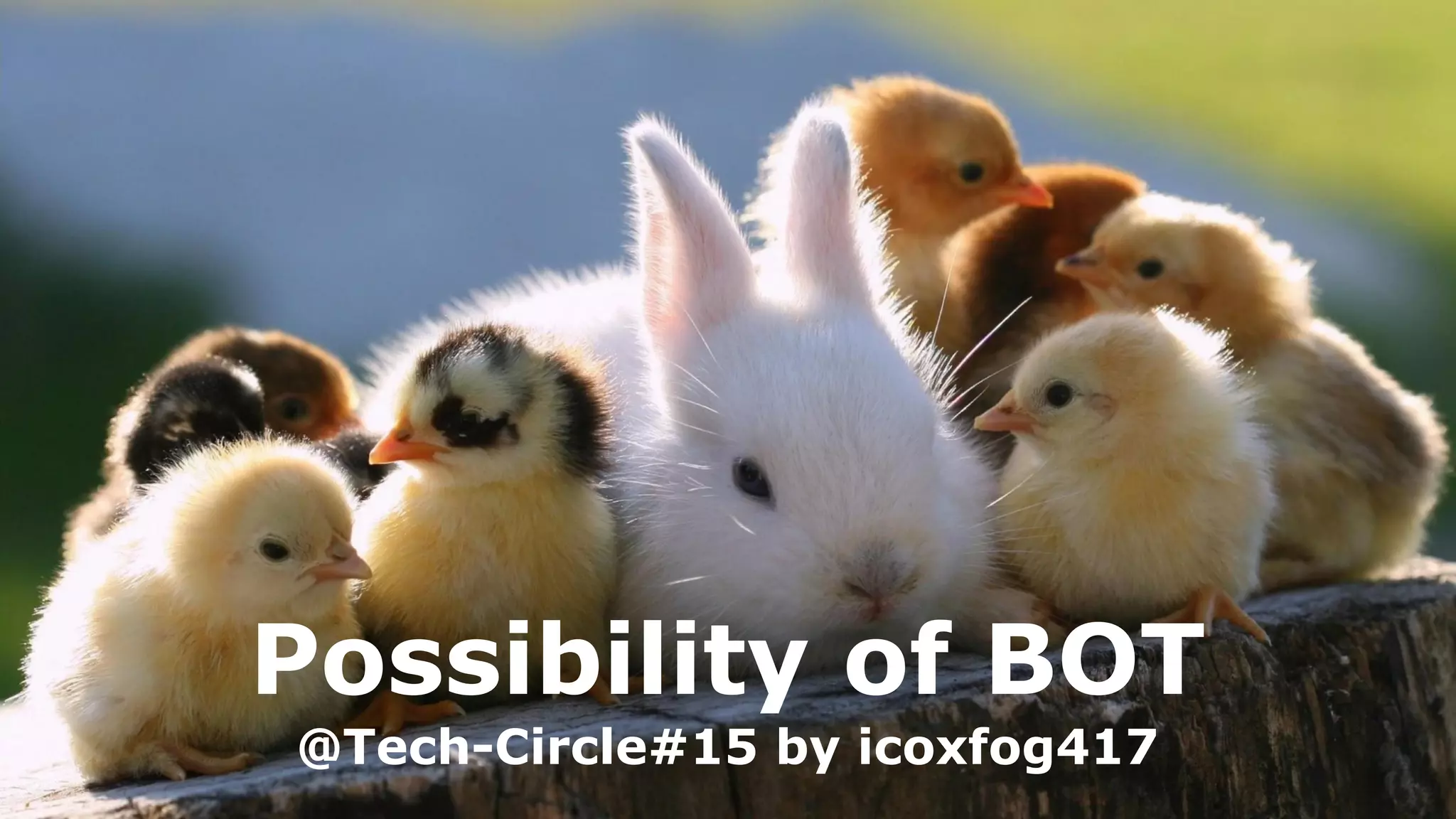 Possibility of BOT
@Tech-Circle#15 by icoxfog417
 