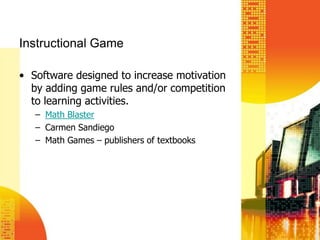 Constructivist = Inquire-based Technology IntegrationConcepts to be learned are abstract and complex; Hands-on, visual activities are essential to see how concepts apply to real world problems.Teachers encourage collaboration and/or allow alternative ways of learning and showing competence.There is time to allow unstructured exploration to motivate students and help them discover their own interests.