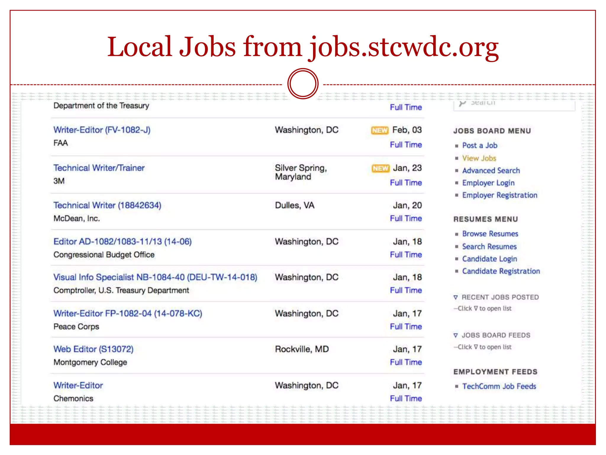 Local Jobs from jobs.stcwdc.org
.
 
