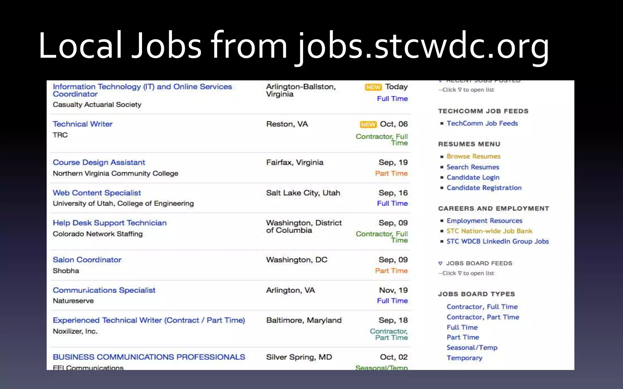 Local Jobs from jobs.stcwdc.org 
. 
 