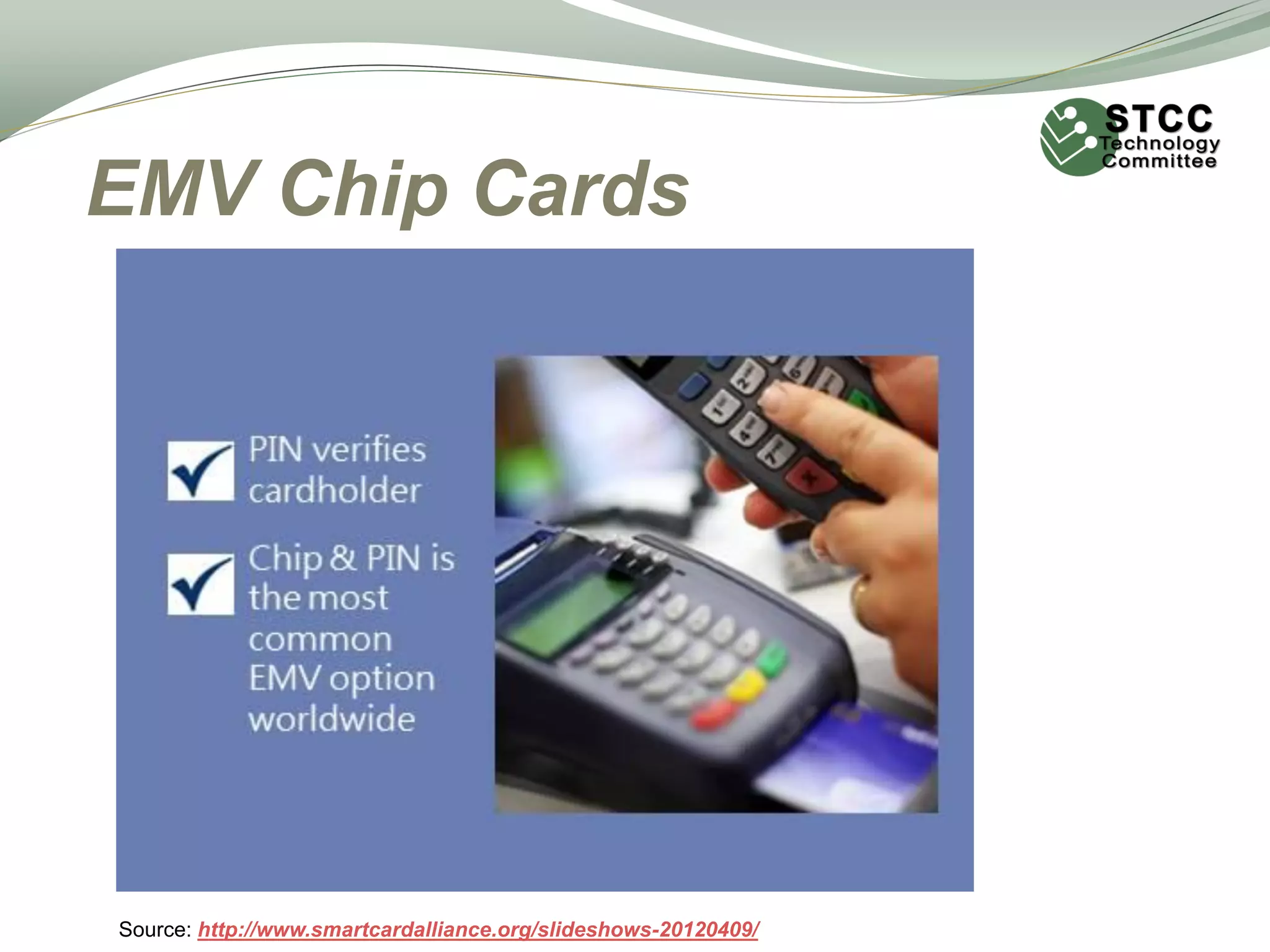 EMV Chip Cards
Source: http://www.smartcardalliance.org/slideshows-20120409/
 