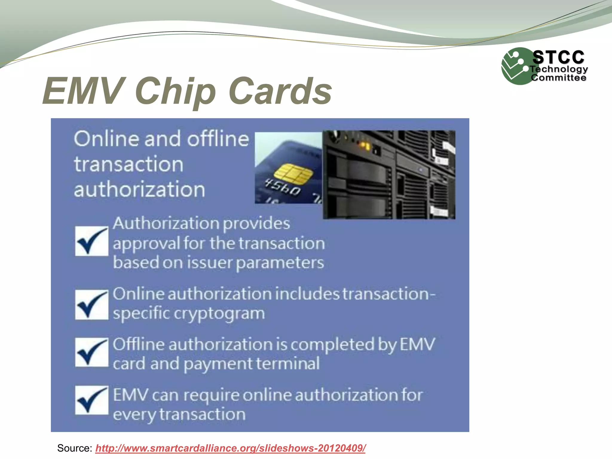 EMV Chip Cards
Source: http://www.smartcardalliance.org/slideshows-20120409/
 