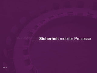 Seite 12 
Sicherheit mobiler Prozesse  