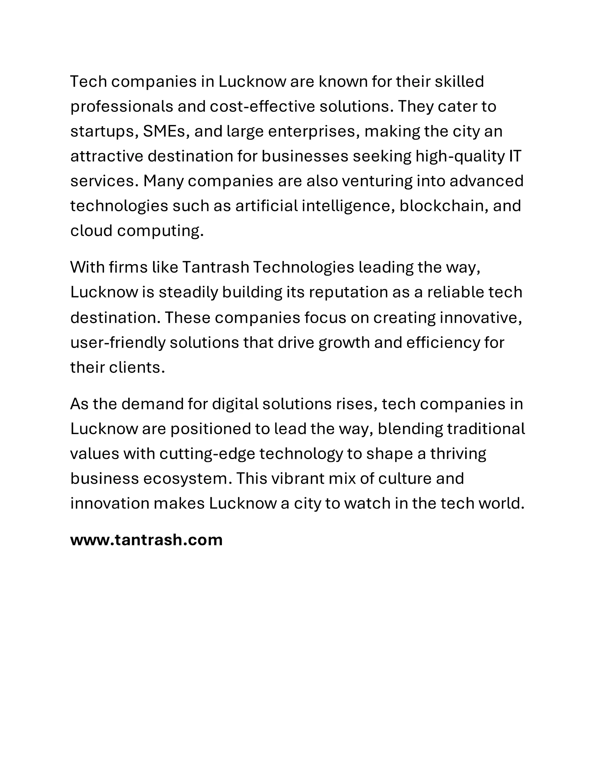Tech Companies in Lucknow: Driving Digital Transformation