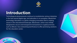 How blockchain is used in education? | PDF