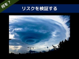 リスクを検証する何
を
？
 