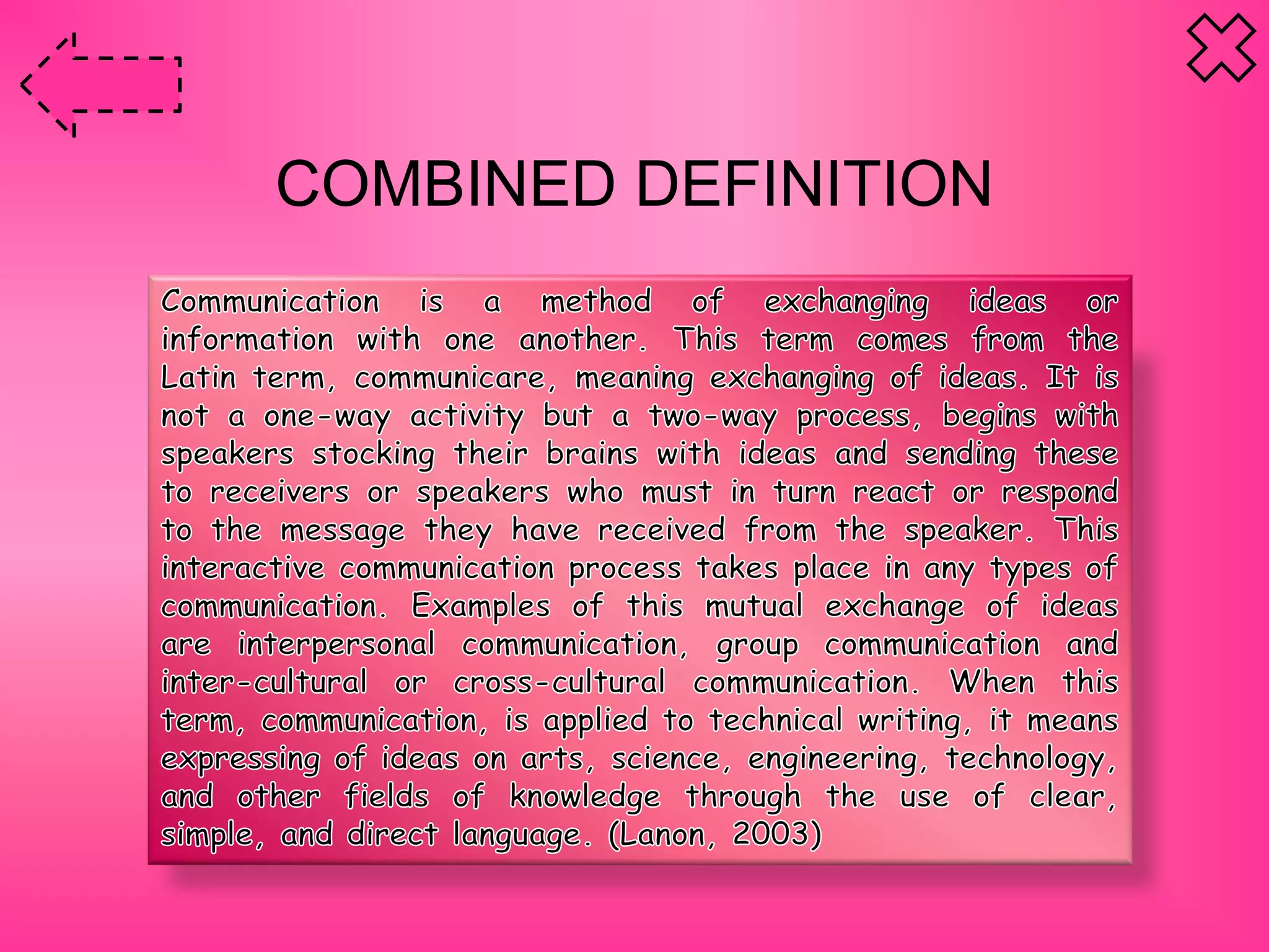 COMBINED DEFINITION
 
