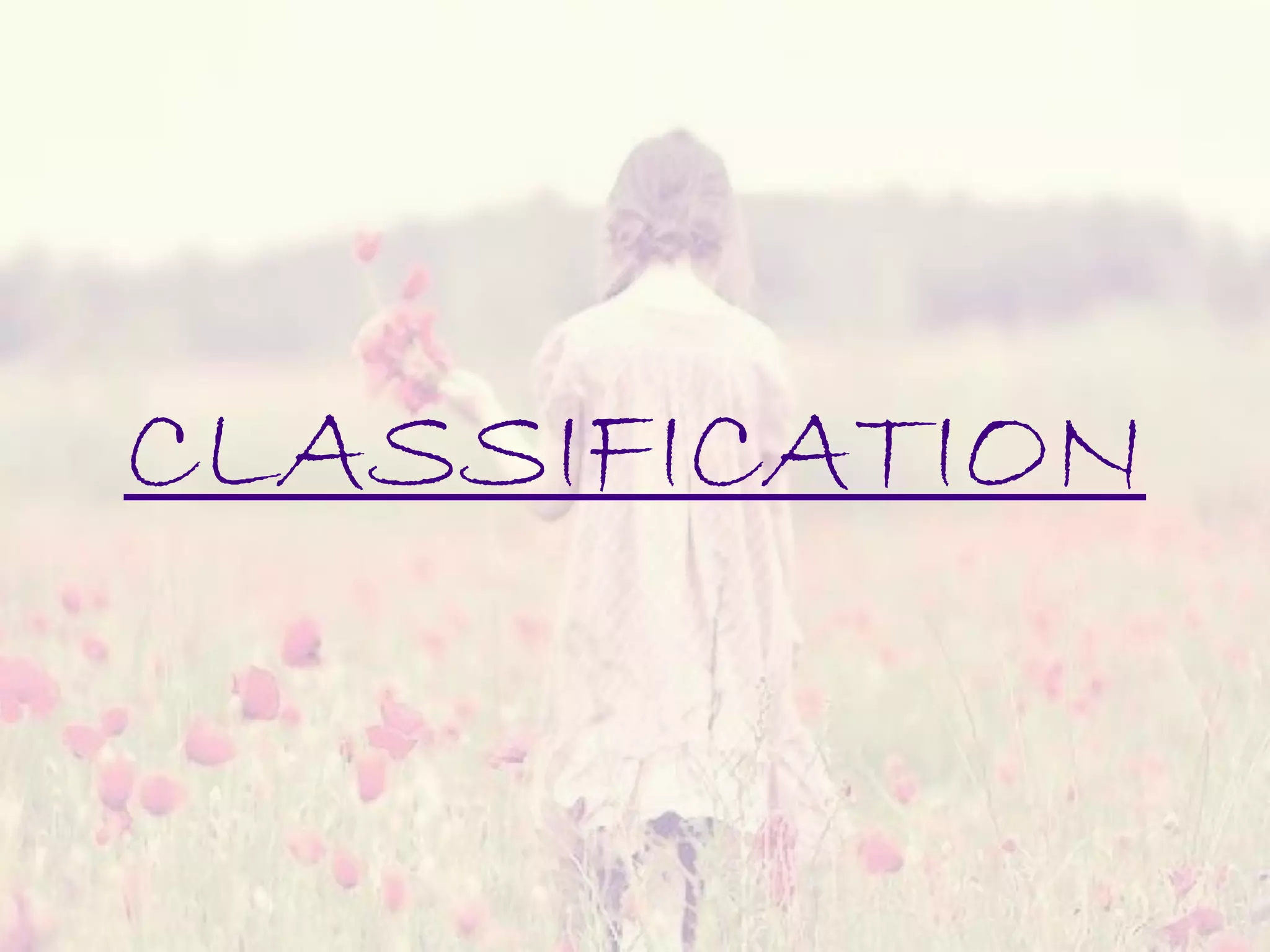 CLASSIFICATION
 