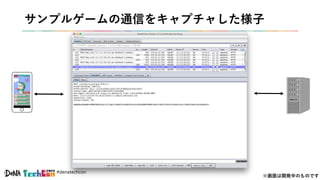#denatechcon
サンプルゲームの通信をキャプチャした様子
※画面は開発中のものです
 
