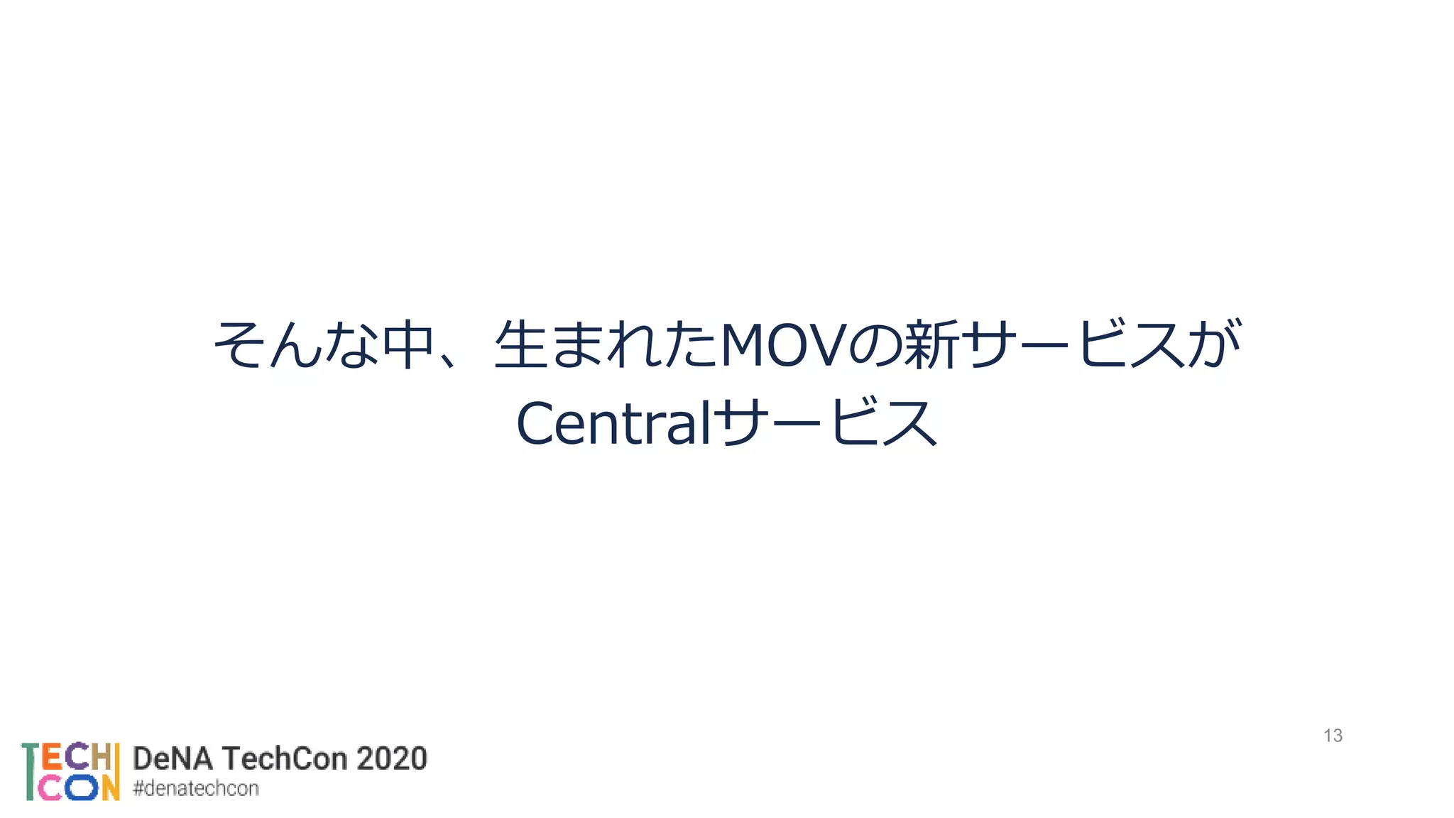 そんな中、生まれたMOVの新サービスが
Centralサービス
13
 