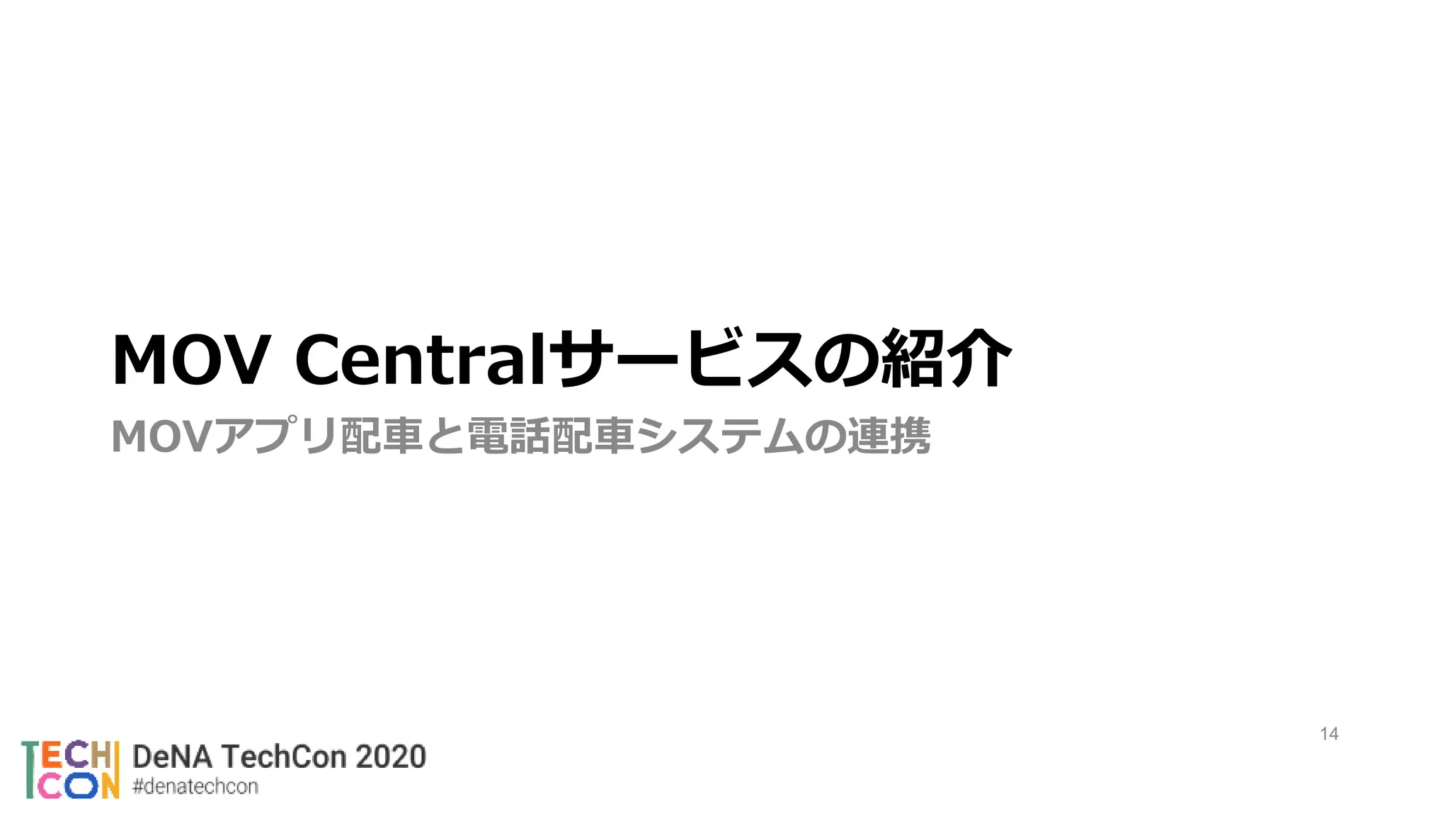 14
MOV Centralサービスの紹介
MOVアプリ配車と電話配車システムの連携
 