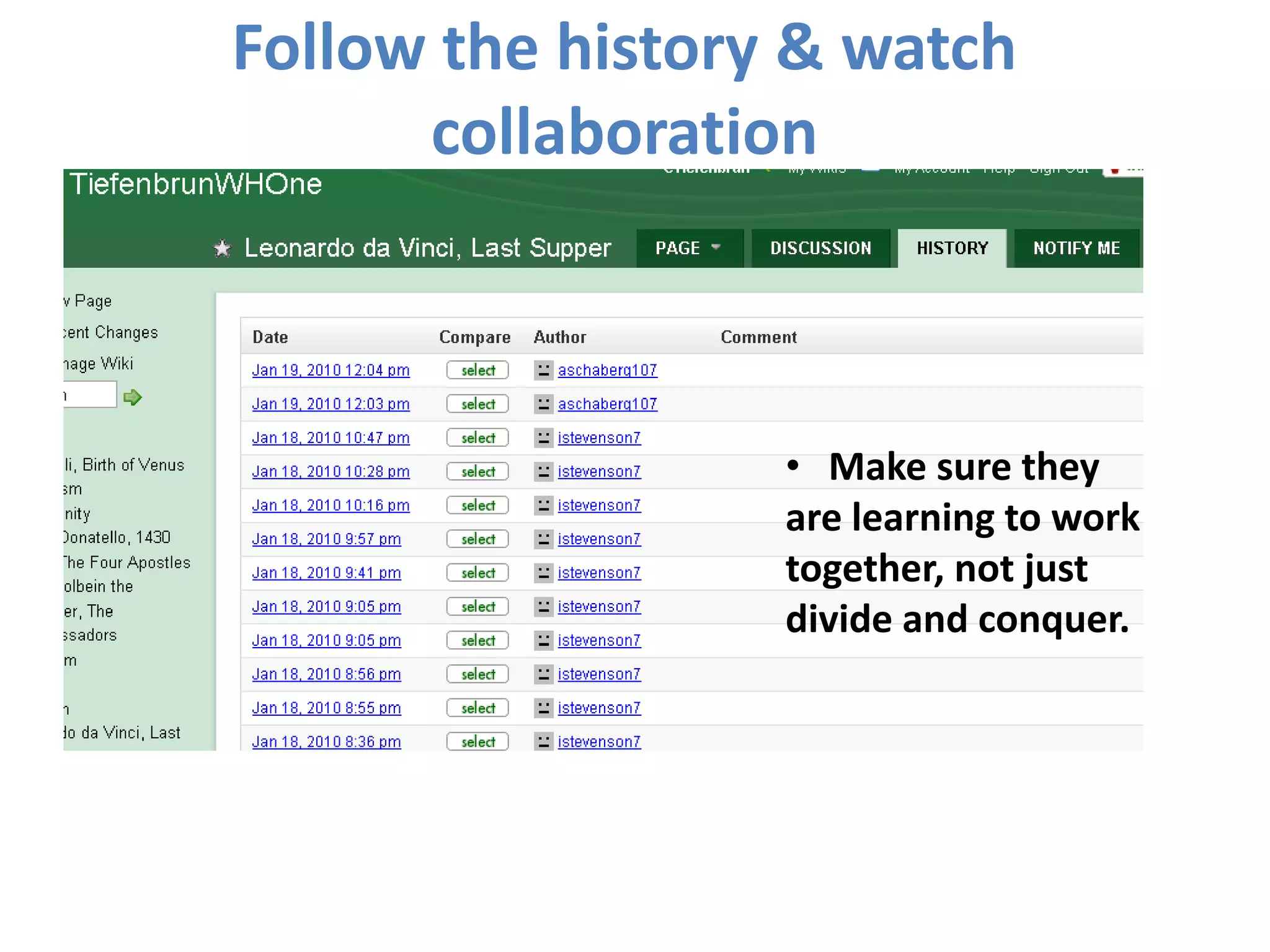 Wiki Spaces: Image ProjectOn each page:MLA citation