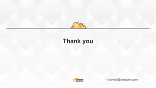 Thank you
- chavisb@amazon.com
 