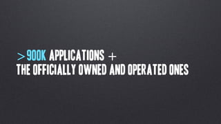 >900K applications +
The Officially Owned and Operated ones
 