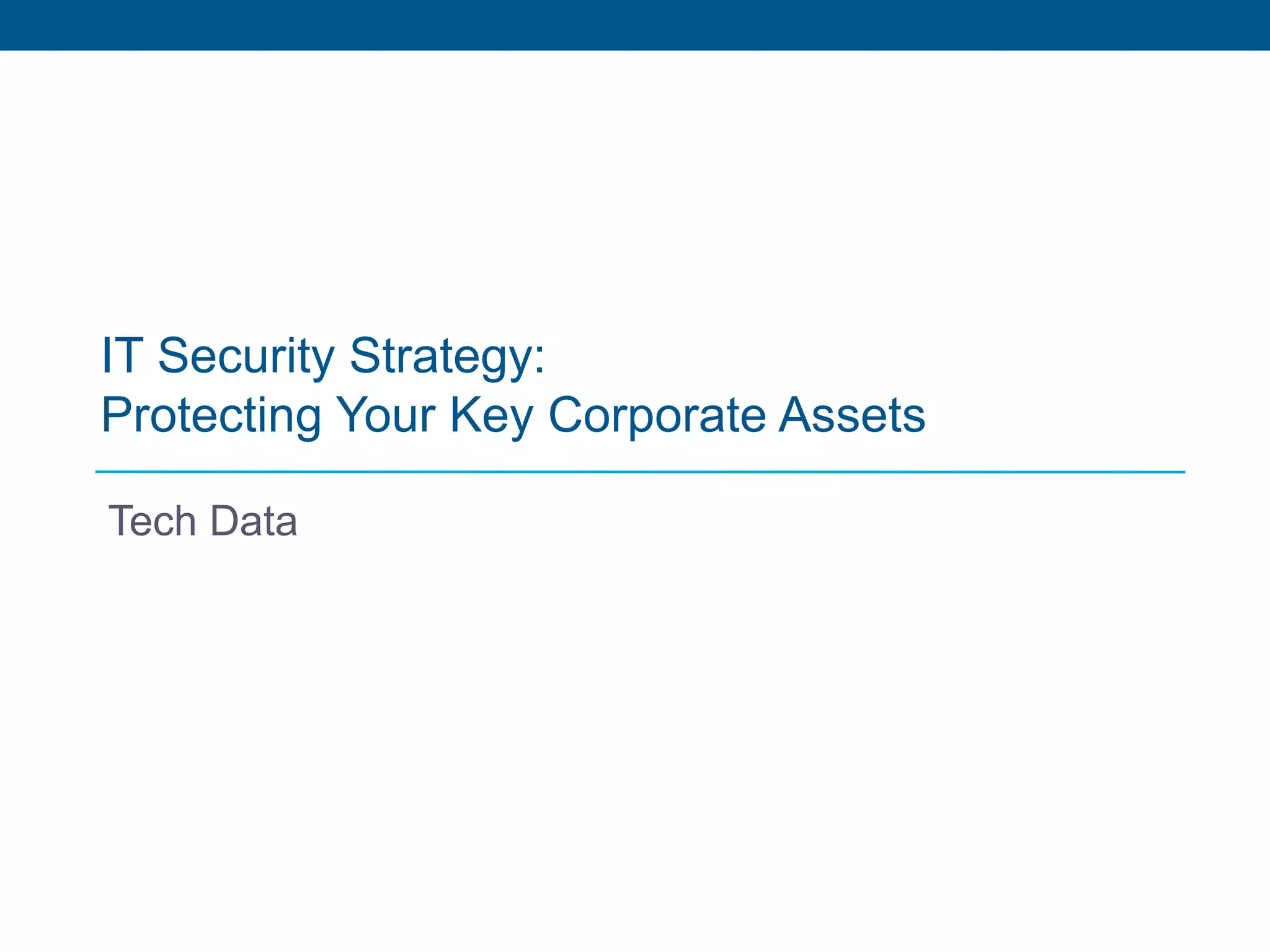 IT Security Strategy:
Protecting Your Key Corporate Assets
Tech Data
 