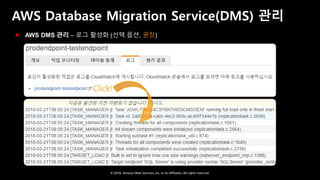 © 2018, Amazon Web Services, Inc. or Its Affiliates. All rights reserved.
AWS Database Migration Service(DMS) 관리
Click!
 AWS DMS 관리 – 로그 활성화 (선택 옵션, 권장)
 