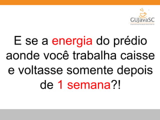 E se a energia do prédio 
aonde você trabalha caisse 
e voltasse somente depois 
de 1 semana?! 
 