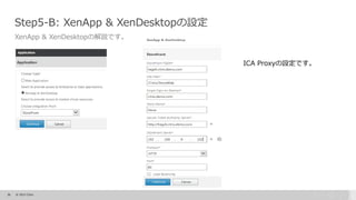 36 © 2015 Citrix.
Step5-B: XenApp & XenDesktopの設定
XenApp & XenDesktopの解説です。
ICA Proxyの設定です。
 