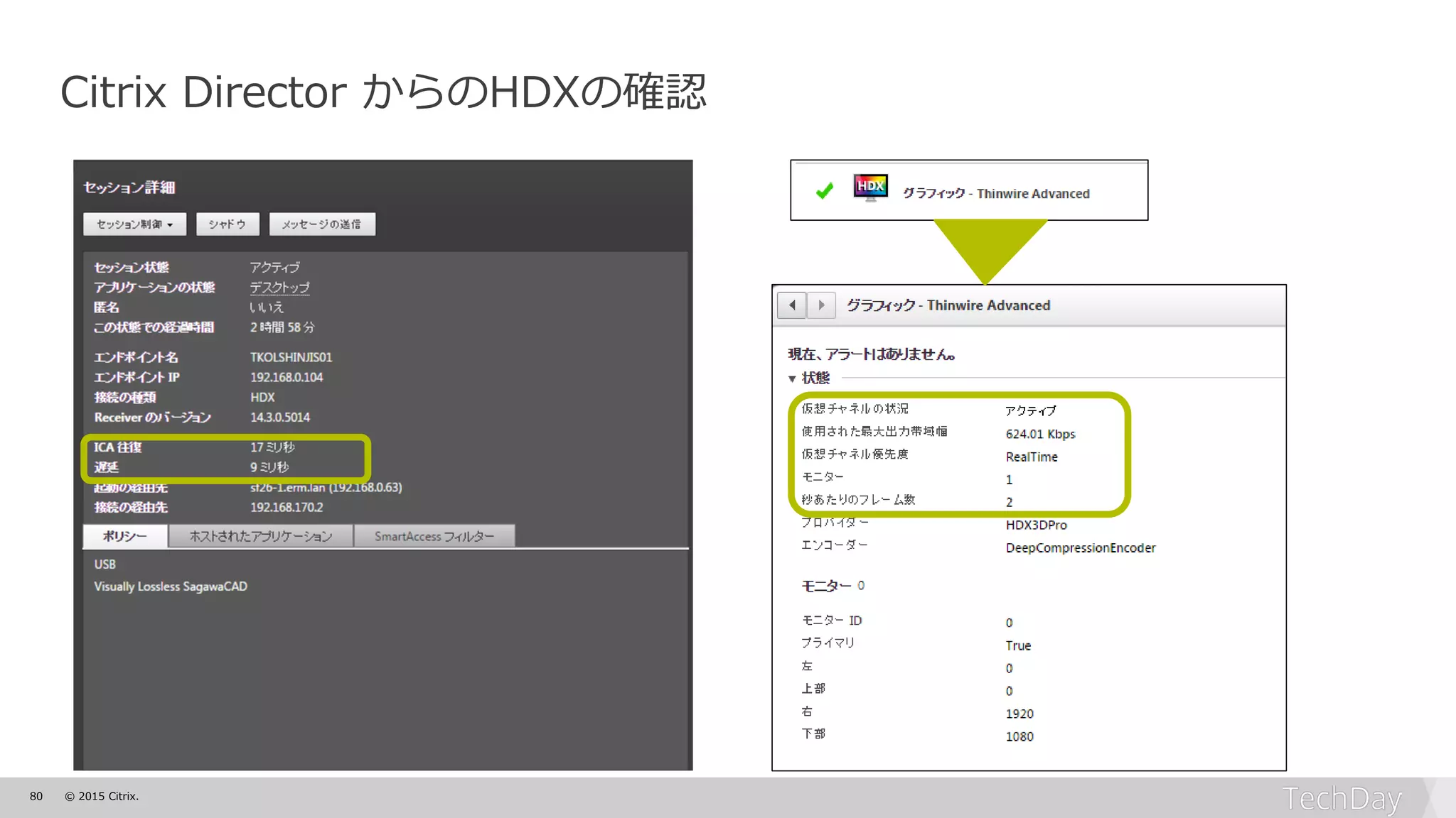 80 © 2015 Citrix.
Citrix Director からのHDXの確認
 