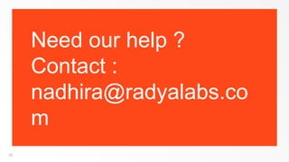 Need our help ?
     Contact :
     nadhira@radyalabs.co
     m
39
 