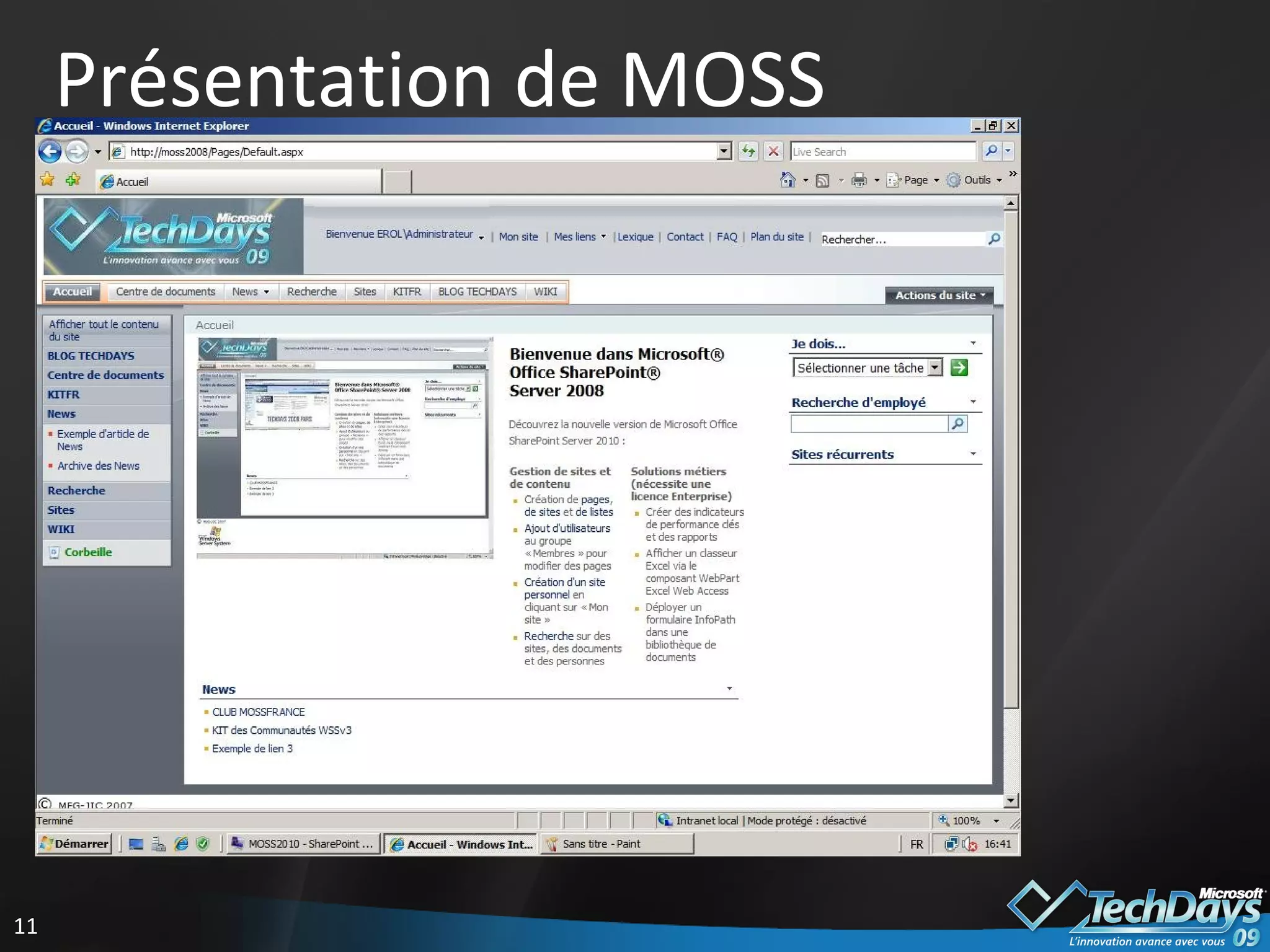 Présentation de MOSS 