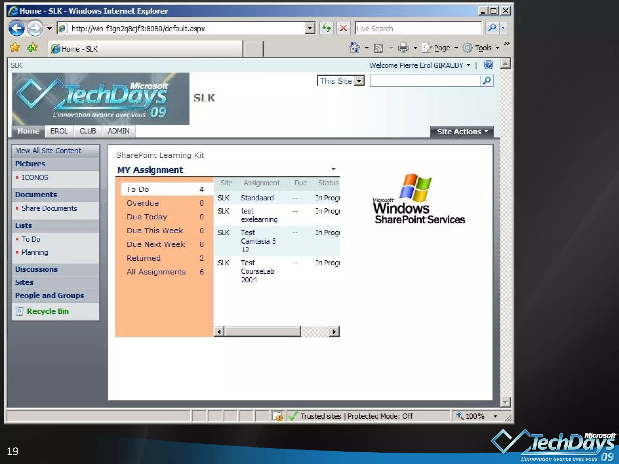 Présentation d’un site WSS 