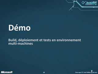 1515
Démo
Build, déploiement et tests en environnement
multi-machines
 