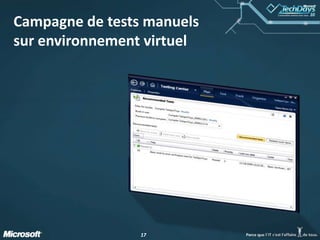 1717
Campagne de tests manuels
sur environnement virtuel
 