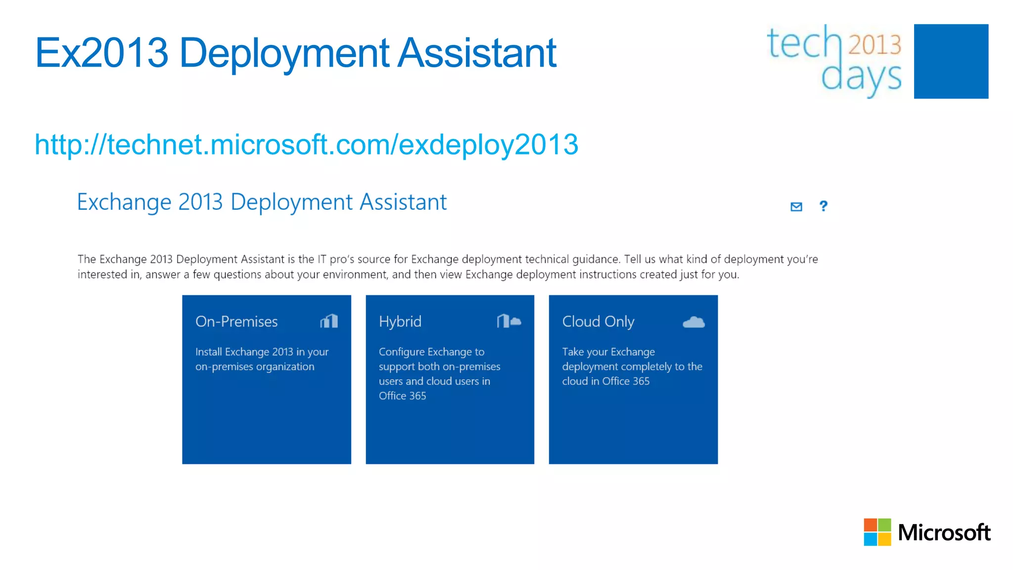 Ex2013 Deployment Assistant

http://technet.microsoft.com/exdeploy2013
 