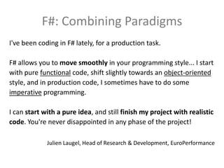 Tech Days Paris Intoduction F# and Collective Intelligence