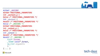 #ifdef _UNICODE
#ifdef POSITIONAL_PARAMETERS
int _woutput_p (
#else /* POSITIONAL_PARAMETERS */
int _woutput (
#endif /* P...