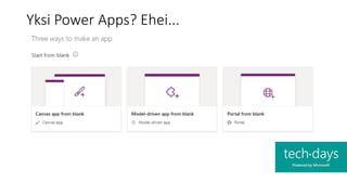 Yksi Power Apps? Ehei...
 