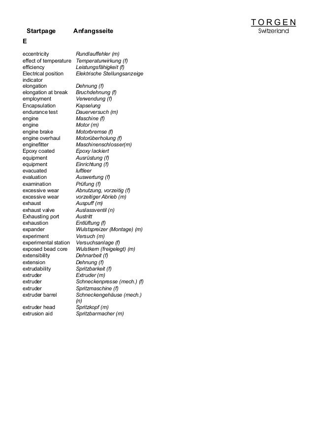 Technical Dictionary EnglishGerman