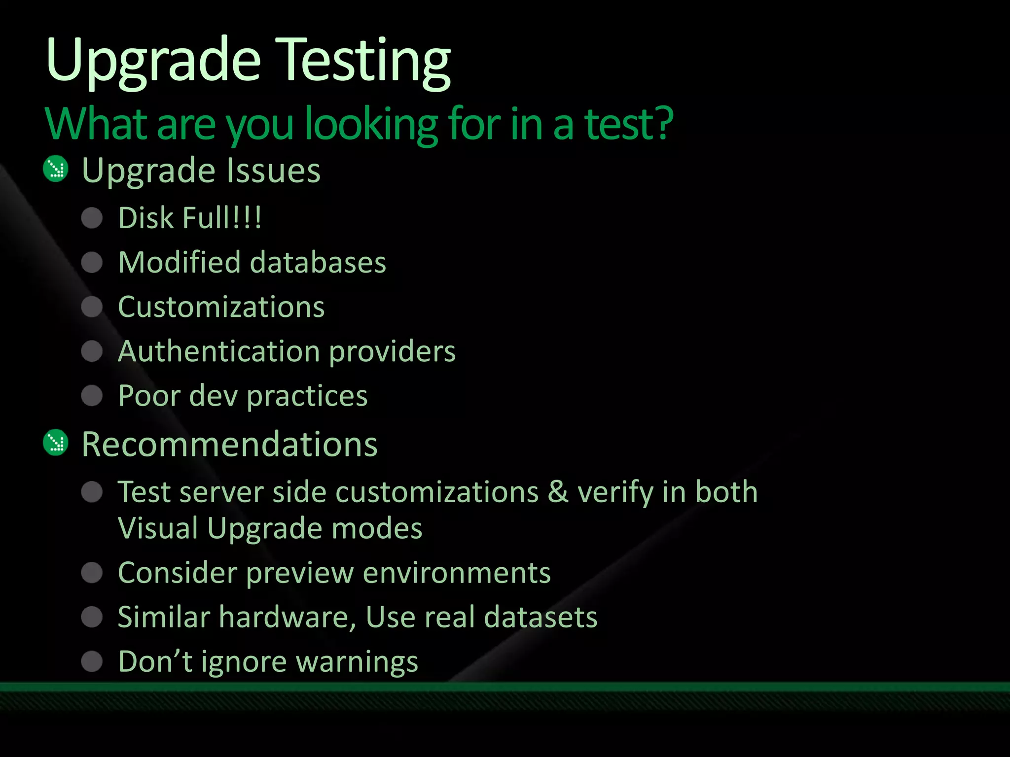 PreUpgradeCheck Failed Report (snippets)